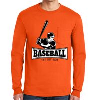 Gildan Ultra Cotton Long Sleeve T-Shirt with Pocket Thumbnail