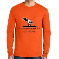 Gildan Ultra Cotton Long Sleeve T-Shirt with Pocket Thumbnail