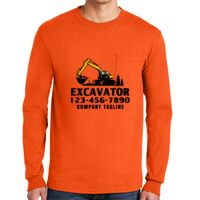 Gildan Ultra Cotton Long Sleeve T-Shirt with Pocket Thumbnail