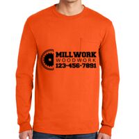 Gildan Ultra Cotton Long Sleeve T-Shirt with Pocket Thumbnail